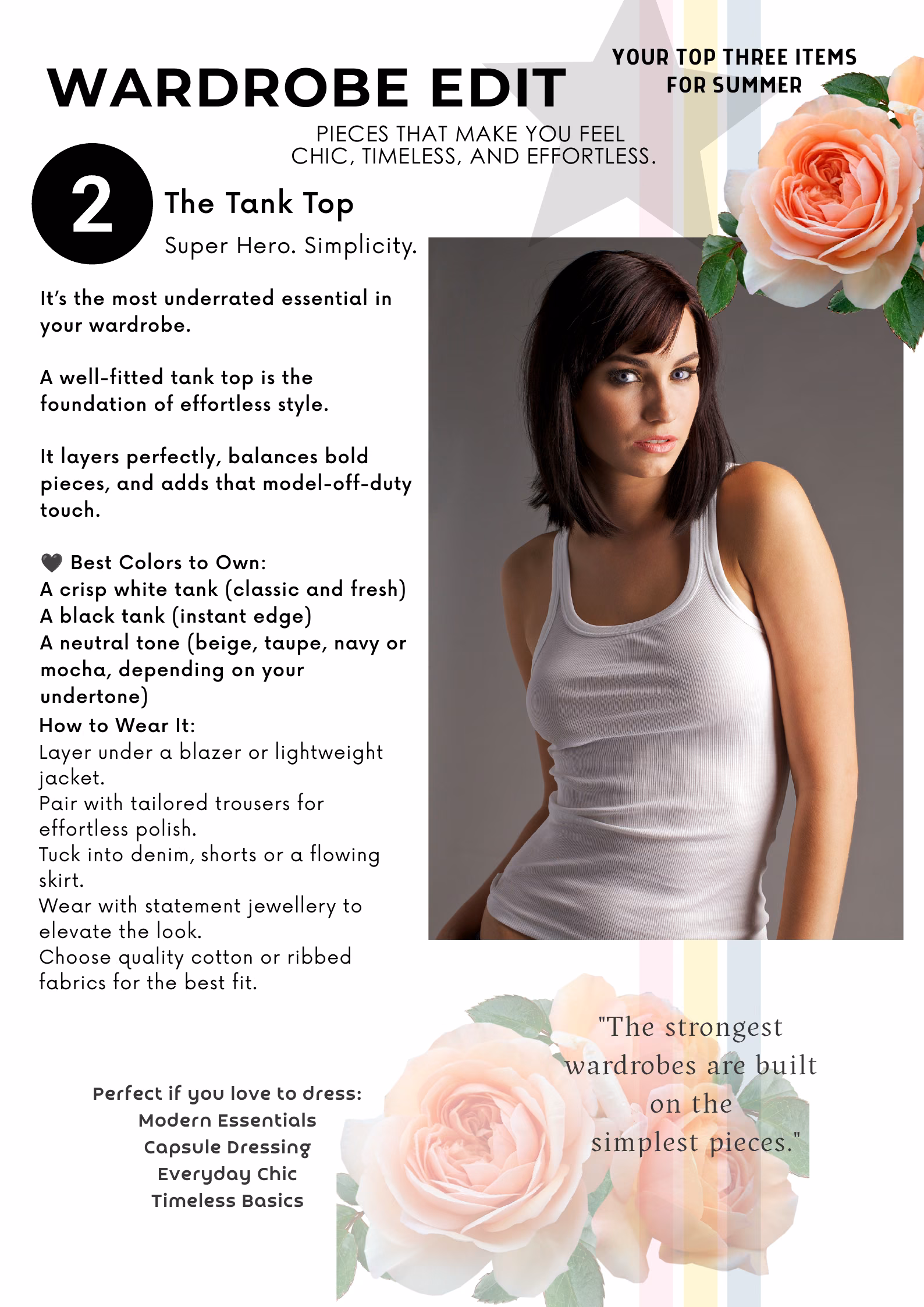 Wardrobe Edit — The Tank Top — The Style Edit, Summer 2024