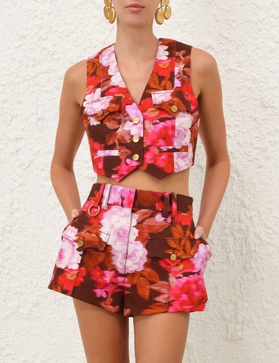 LUNA PRINTED DRILL WAISTCOAT