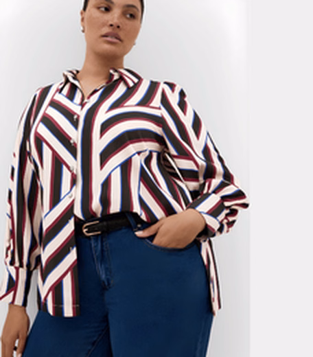 Haylee Timeless Stripe Shirt at City Chic