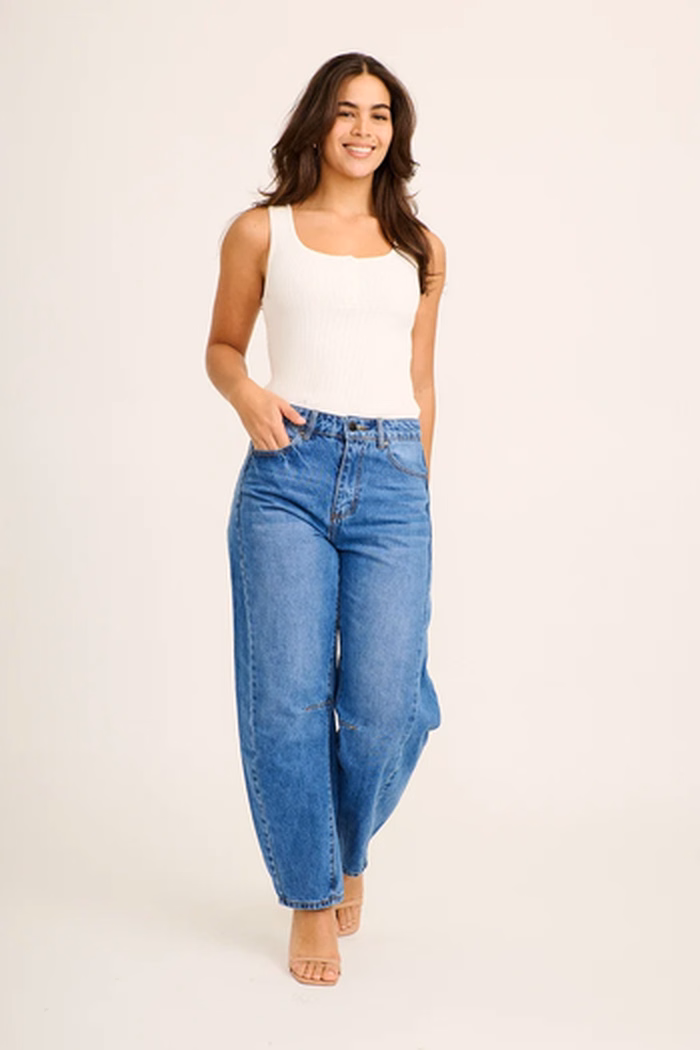 Absolute High Rise Barrel Leg at St. Frock